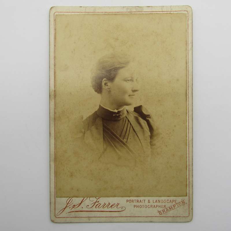 Antique Photo of lady taken by J S Farron of Brampton, England. Late 1800's