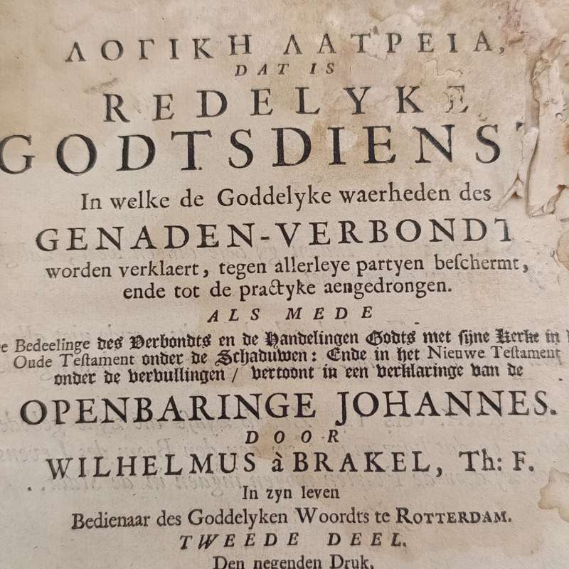 Antique Scripture Study book on the Revelation of John De Redelyke Godtsdienst deel 2