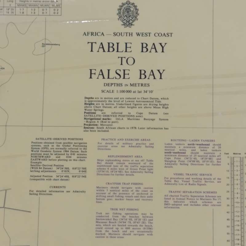 1998 Depth Chart map of Table Bay to False Bay - scale 1:100 000