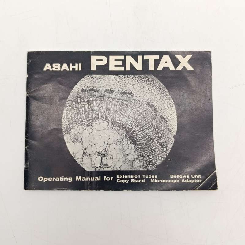 ASAHI Pentax original manual for Extension tubes, Bellows, Microscope adapter