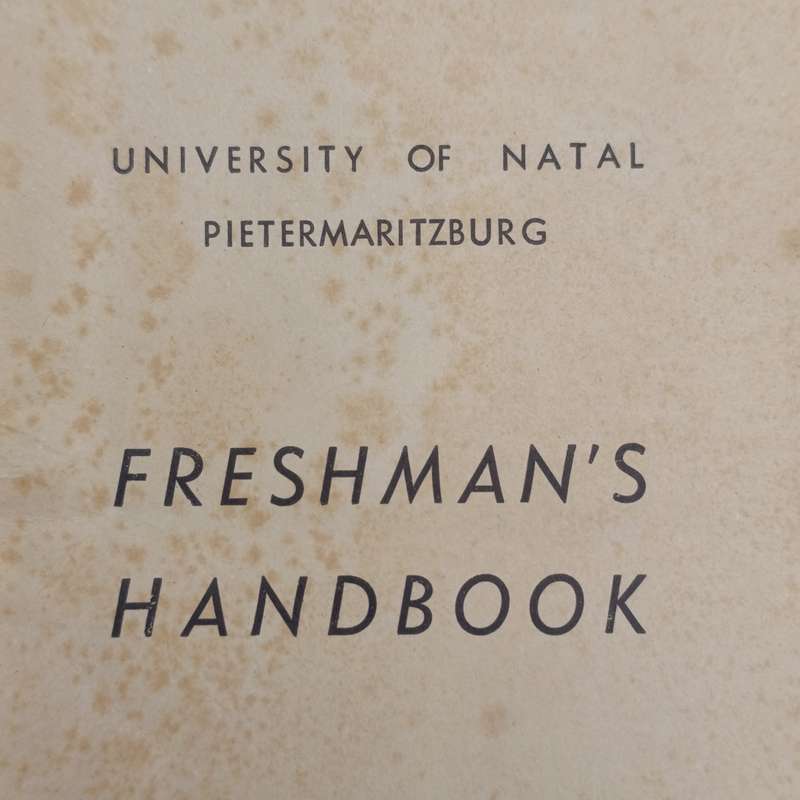 University of Natal 1945/6 freshman's handbook (plus library card)