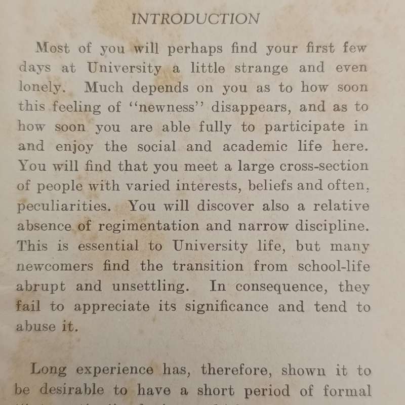 University of Natal 1945/6 freshman's handbook (plus library card)