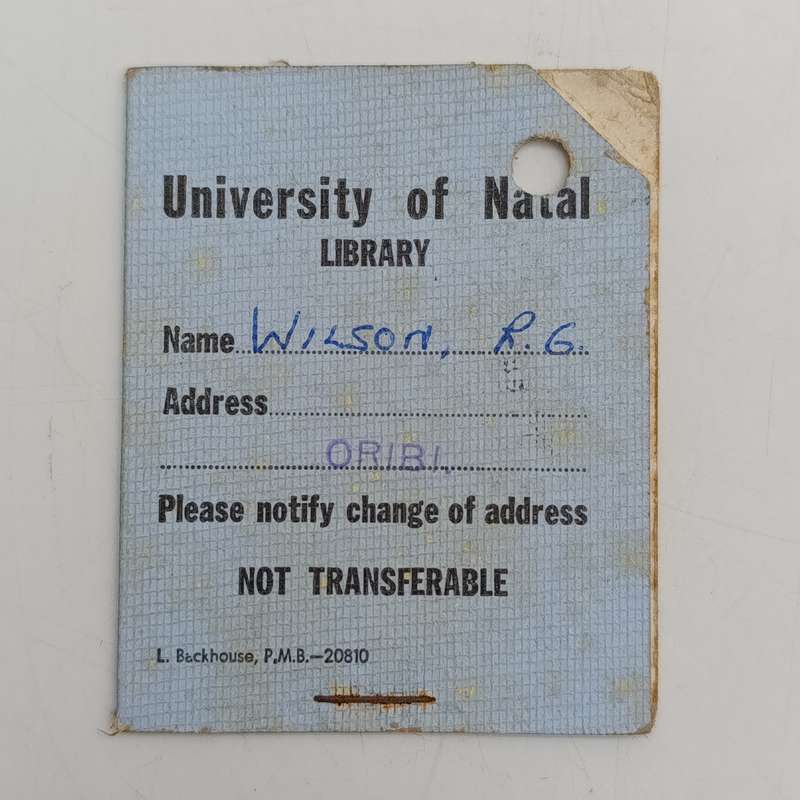 University of Natal 1945/6 freshman's handbook (plus library card)