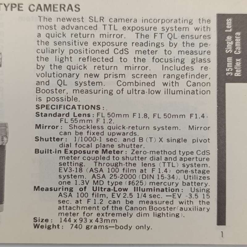 Canon AF35M booklet plus product guide