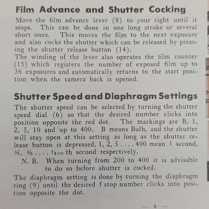Minolta Super A instruction booklet