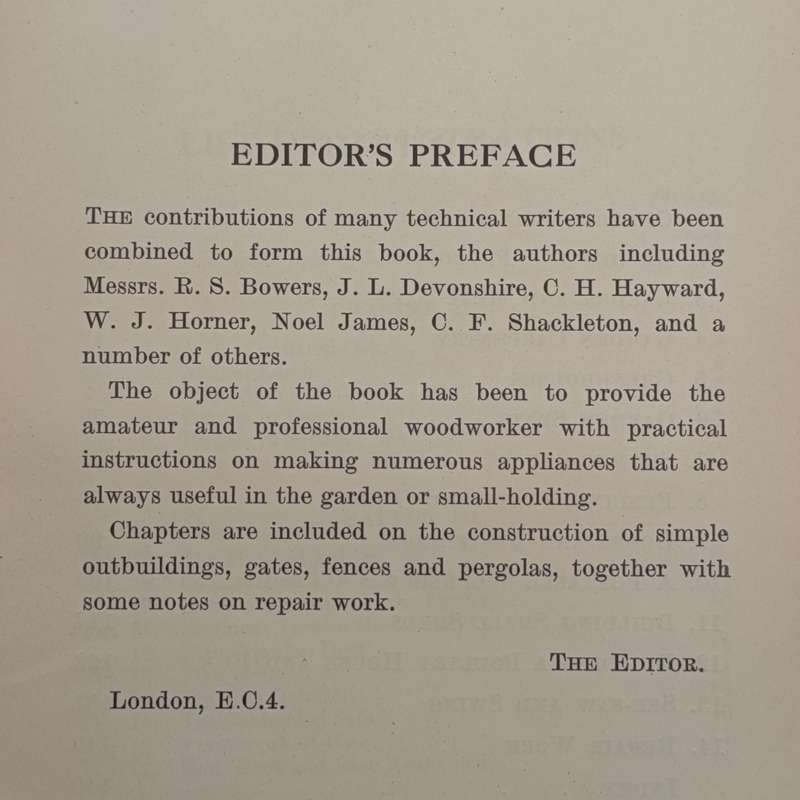 Amateur Mechanics handbook - Simple outdoor carpentry 1931 first edition