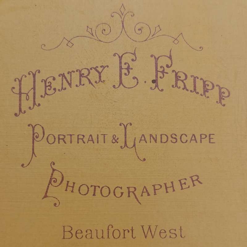 Late 1800's photo of young couple taken by HE Fripp of Beaufort West, South Africa
