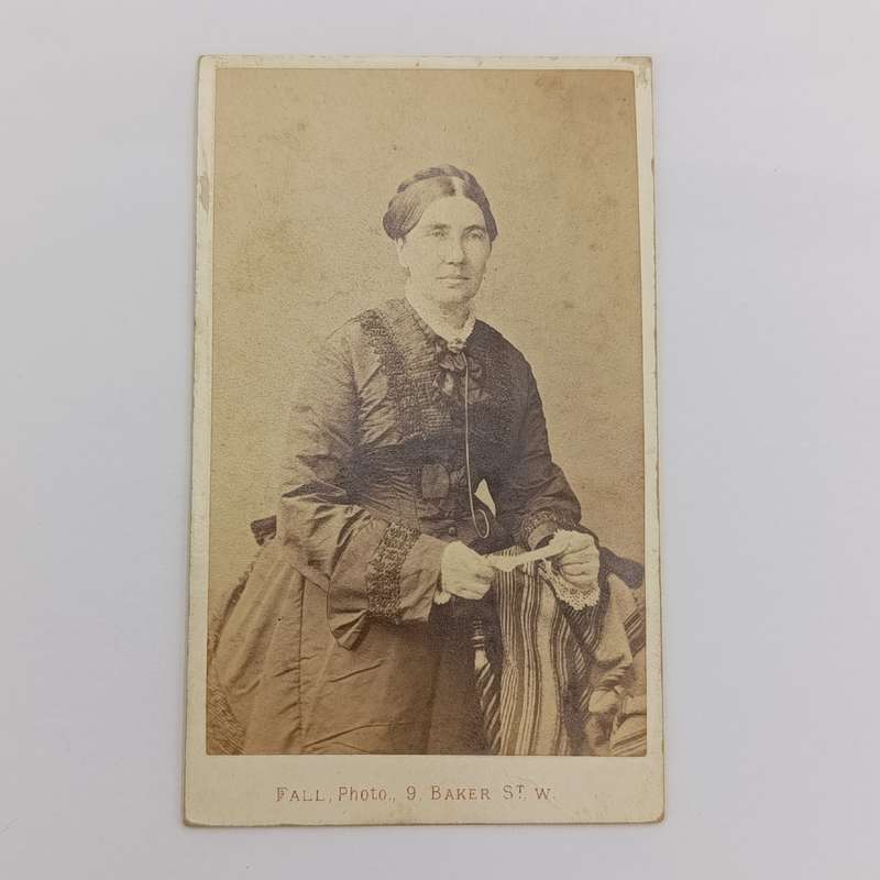 Late 1800's photo of lady in dark dress - taken by T.Fall of Portman Square, Britain