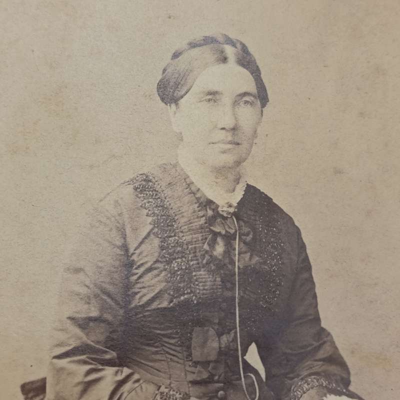 Late 1800's photo of lady in dark dress - taken by T.Fall of Portman Square, Britain