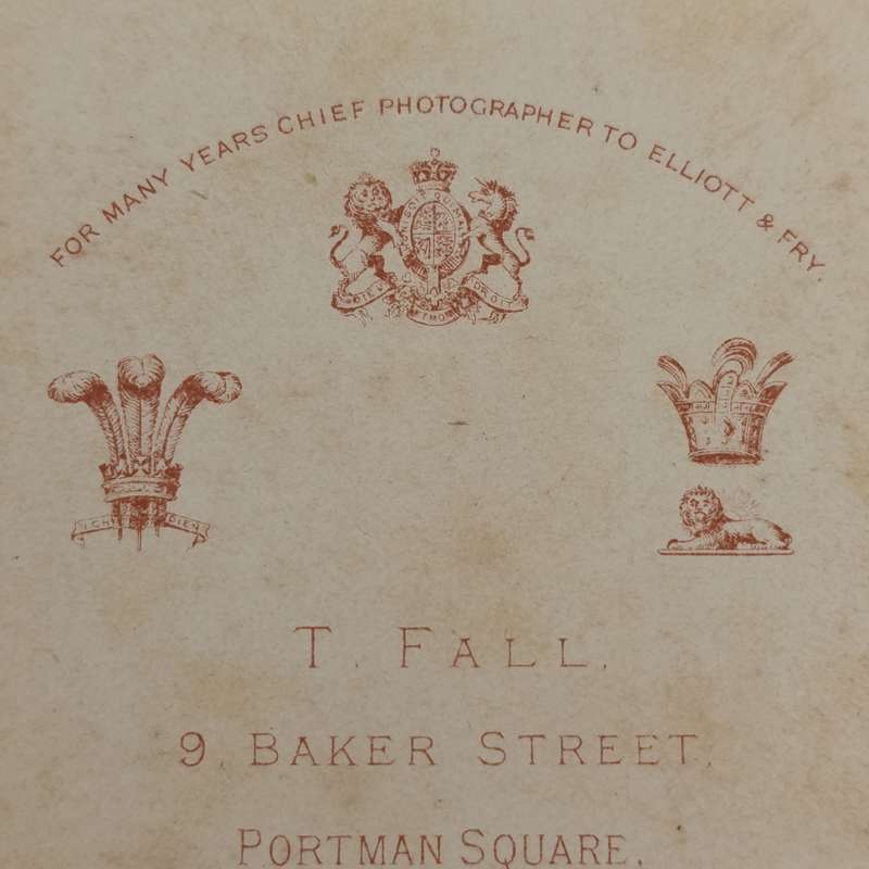 Late 1800's photo of lady in dark dress - taken by T.Fall of Portman Square, Britain