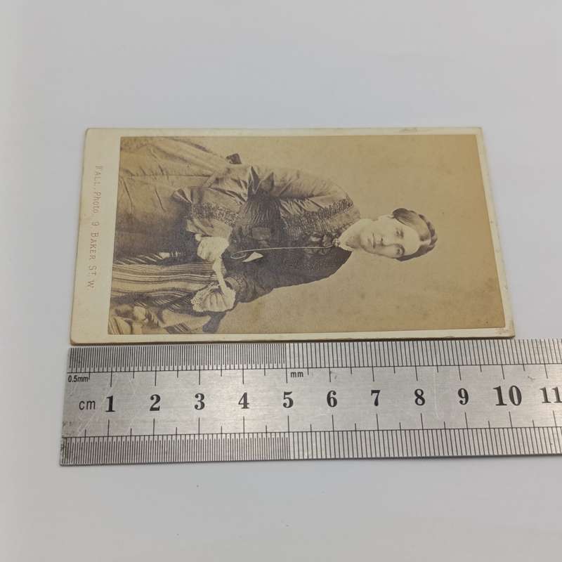 Late 1800's photo of lady in dark dress - taken by T.Fall of Portman Square, Britain