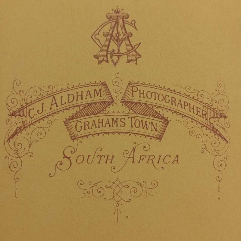 Late 1800's photo of young lady taken by CJ Aldham of Grahamstown, South Africa