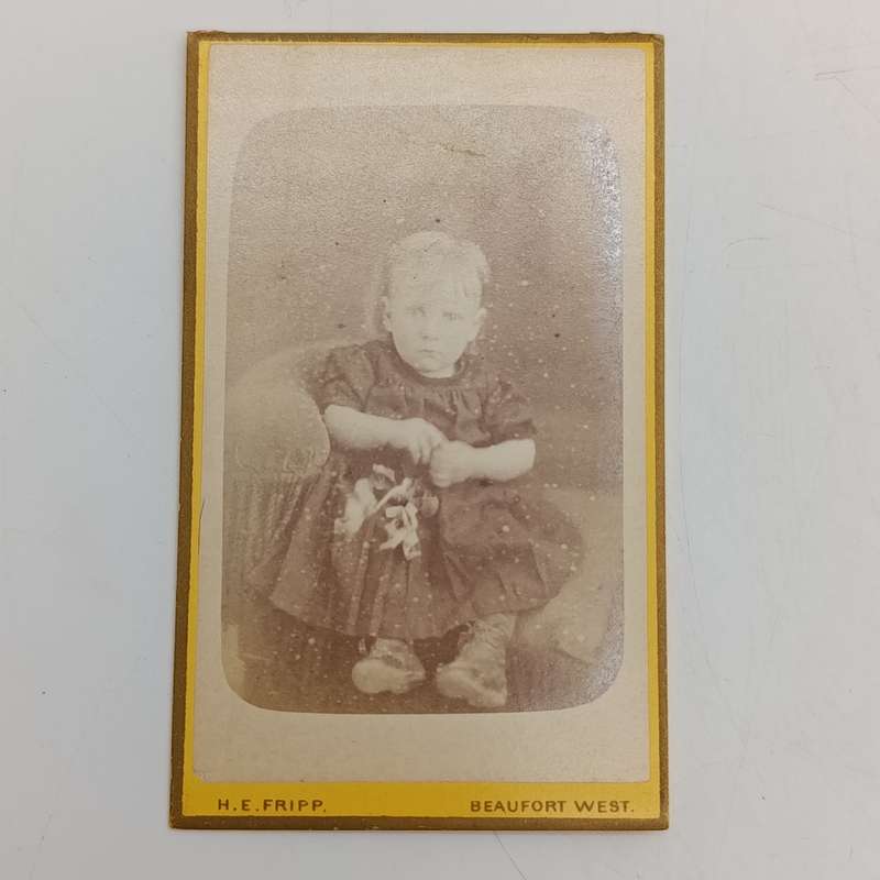 Late 1800's photo of young lady taken by HE Fripp of Beaufort West, South Africa