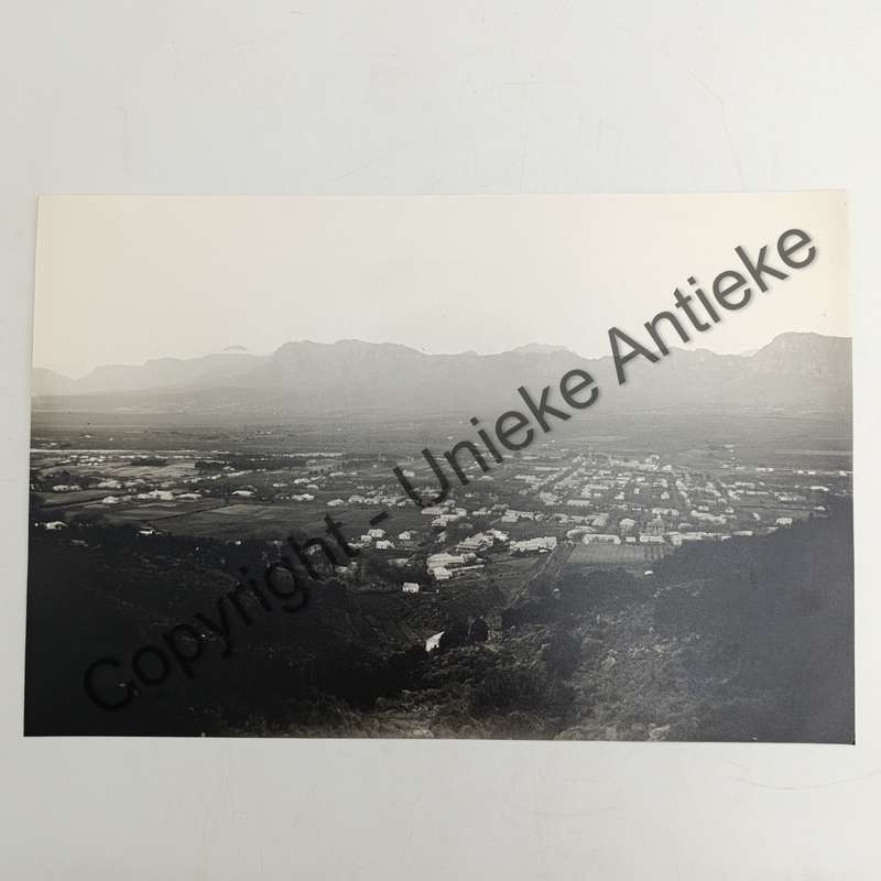 Antique photo of Paarl town - circa late 1800's/1900's - taken from Paarl mountain
