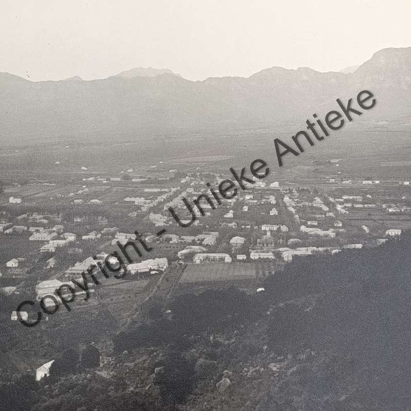 Antique photo of Paarl town - circa late 1800's/1900's - taken from Paarl mountain
