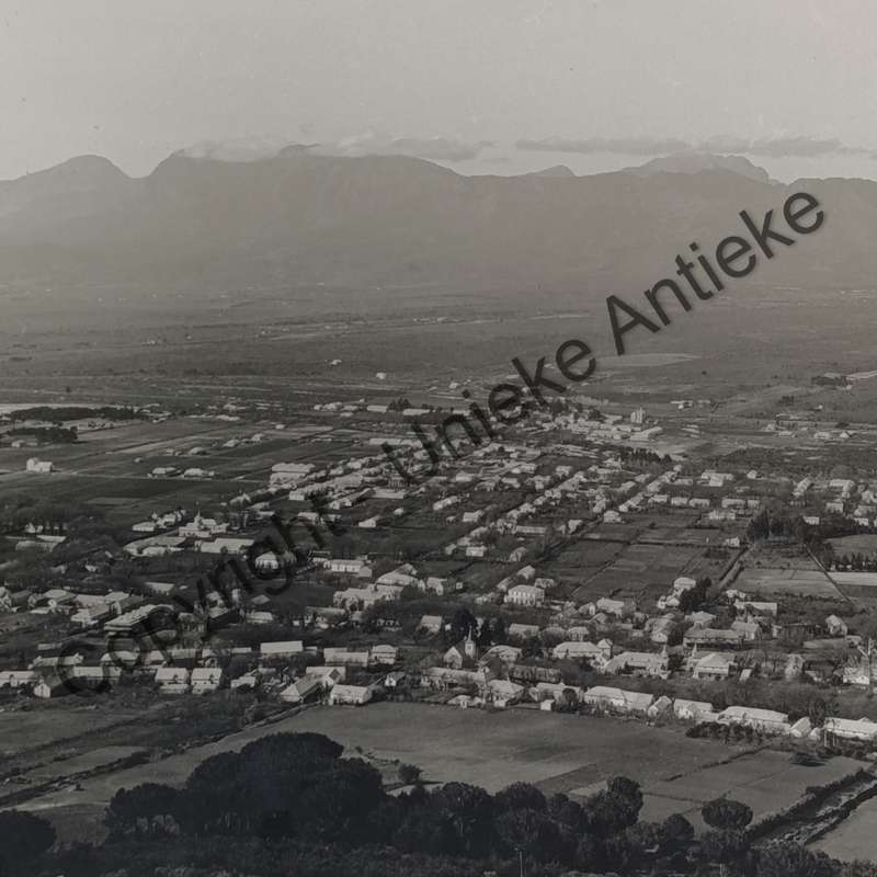Antique photo of Paarl Town taken from Paarl Mountain - Circa late 1800's/1900's