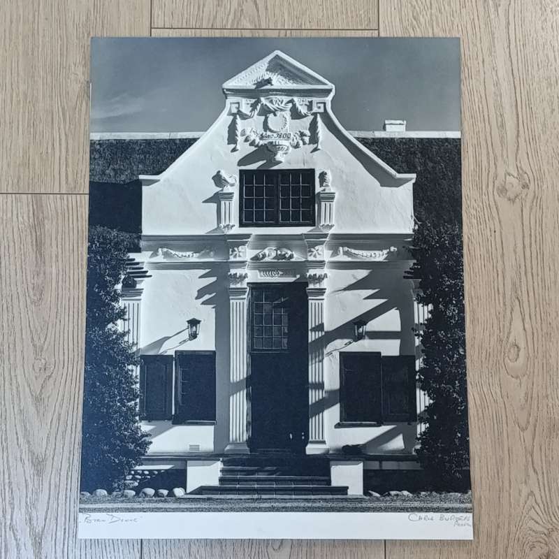 Antique photo of Bien Donne manor house in Groot-Drakenstein - circa 1900's - taken by Chris Burger
