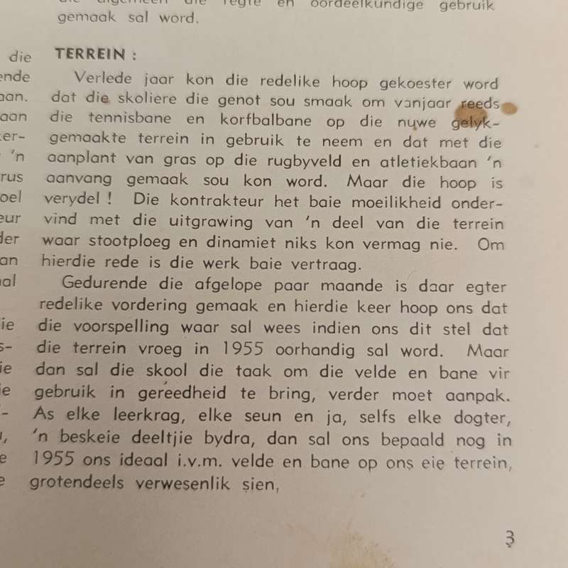 Die Hoerskool Wonderboom Jaarblad 1954