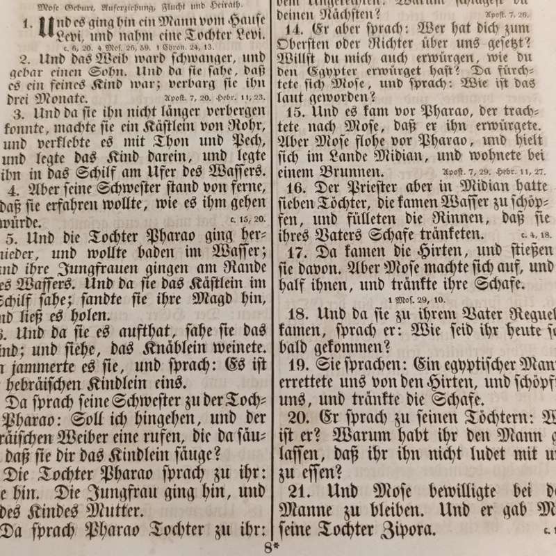 Antique German Bible - Old and New Testament by Martin Luther - circa 1800's