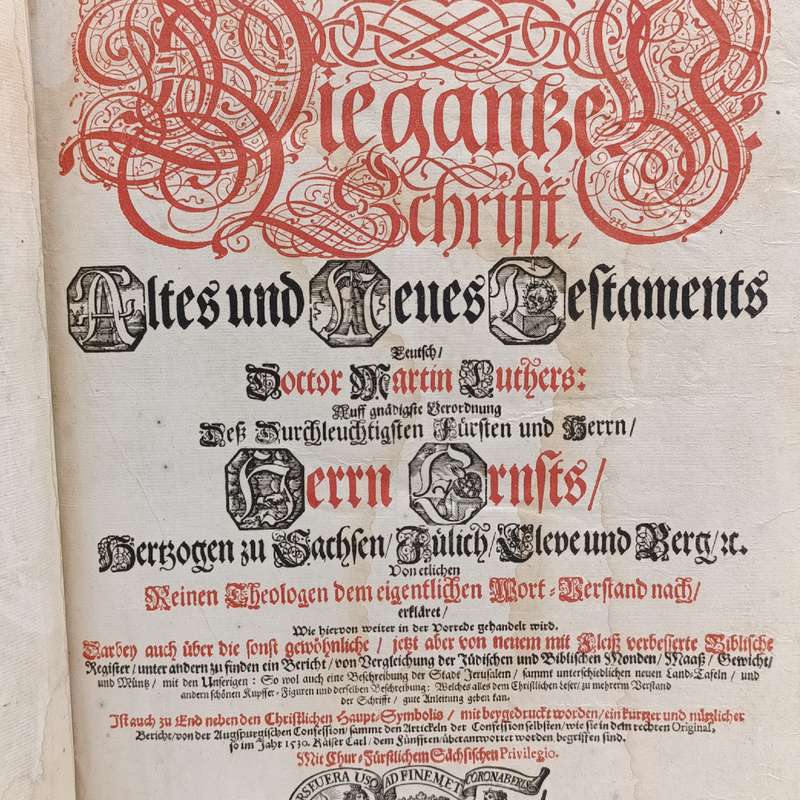 Antique German 1692 Bible - The Whole German scripture translated by Martin Luther