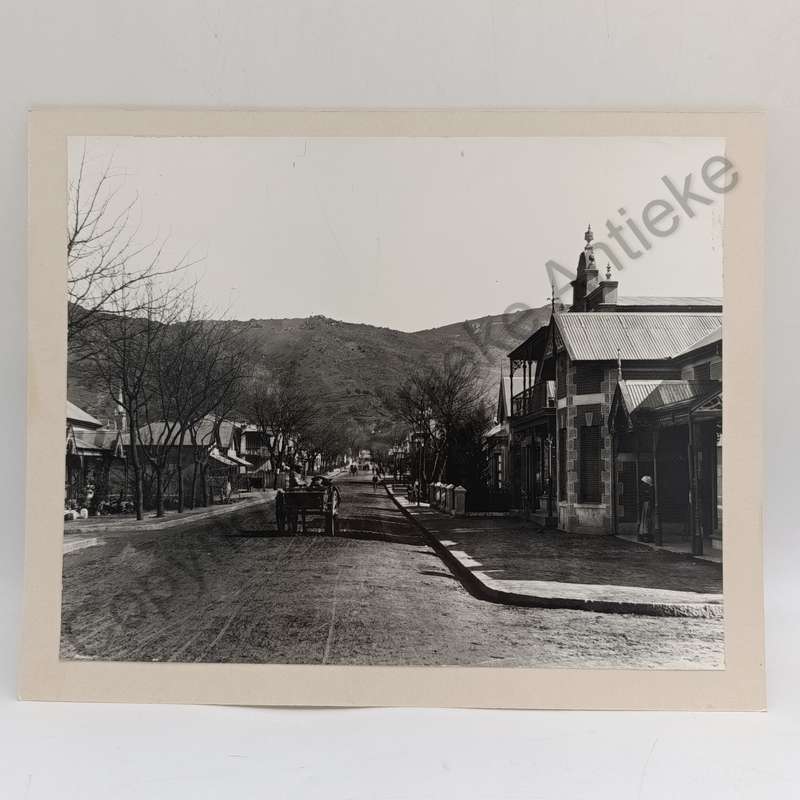 Antique photo of Lady Grey street, Paarl - taken towards Paarl Mountain - circa 1910