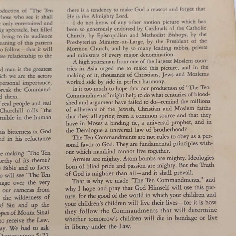 Original Brochure for the film - The Ten Commandments - Charlton Heston