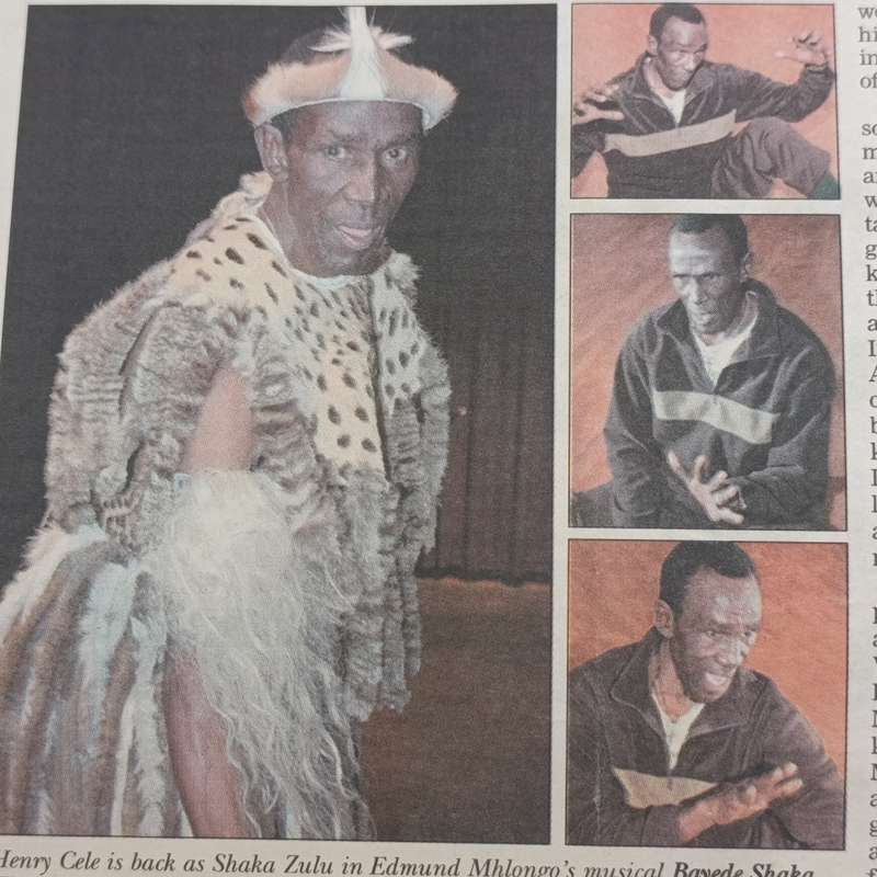 Original Souvenir Brochure for the film Shaka Zulu - with a few Newspaper cuttings about Henry Cele