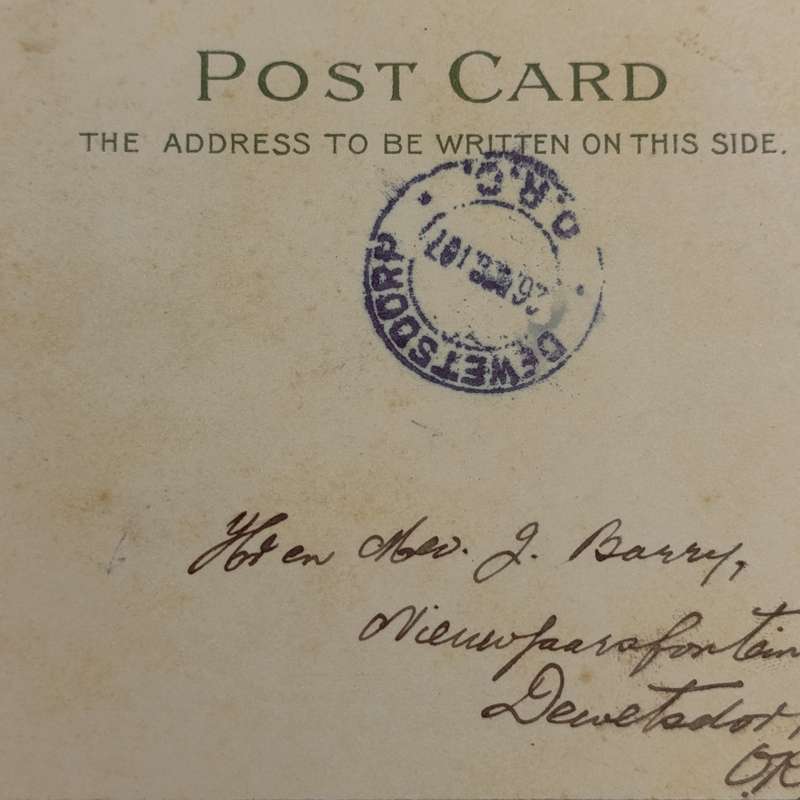 1907 Christmas postcard sent from Wellington Cape Colony to Dewetsdorp - Orange River Colony