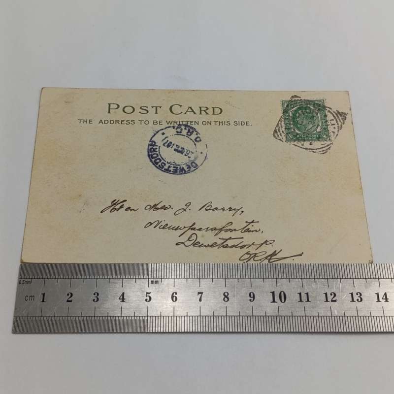 1907 Christmas postcard sent from Wellington Cape Colony to Dewetsdorp - Orange River Colony