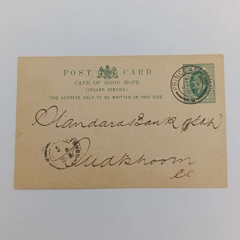 1907 Attractive pre-franked half penny postcard Cape of Good Hope Inland service