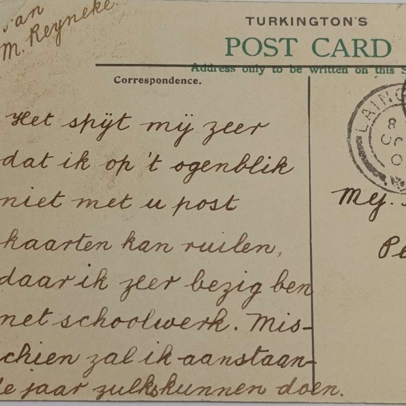 1907 Early Afrikaans Cape Colony postcard from Cradock station through Laingsburg to Ladismith