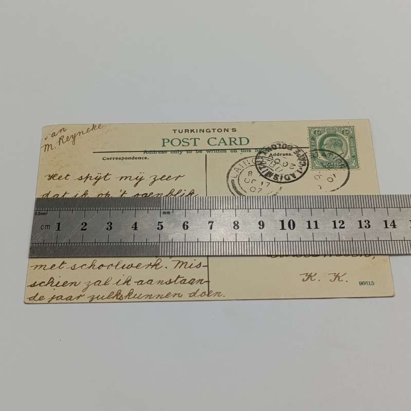 1907 Early Afrikaans Cape Colony postcard from Cradock station through Laingsburg to Ladismith