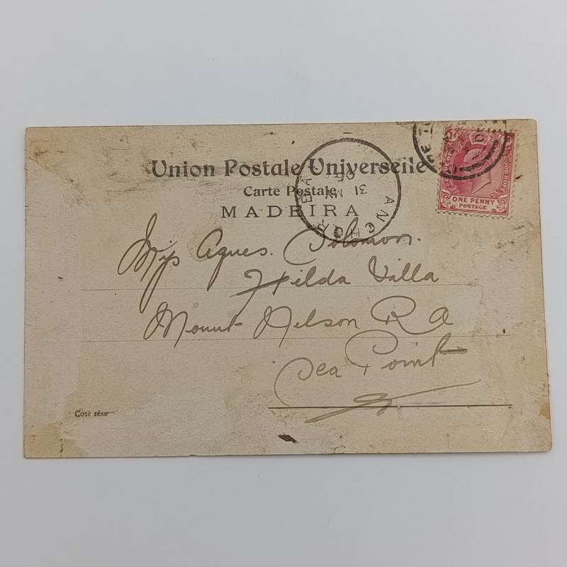 1906 Postcard Madeira to 3 Anchor Bay - 3 instead of three