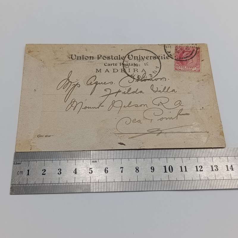 1906 Postcard Madeira to 3 Anchor Bay - 3 instead of three