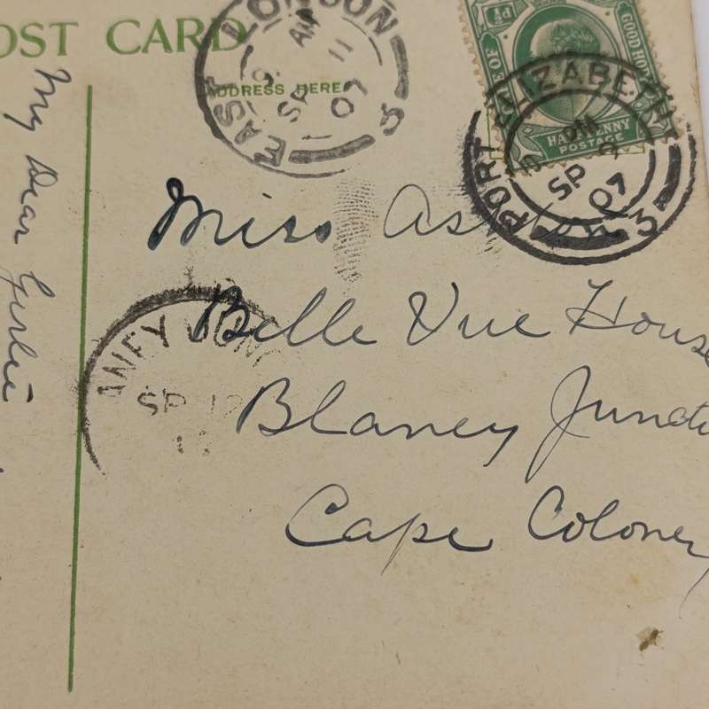 1907 Postcard From Port Elizabeth to Blaney Junction, East London - Funny card