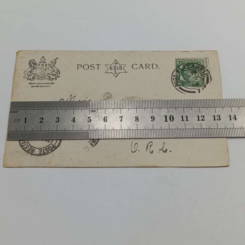 1906 Postcard Poste Restante from Port Elizabeth, Cape Colony to Bloemfontein, Free State