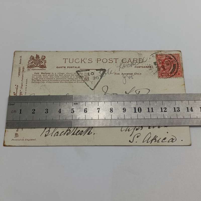 1907 Postcard sent from Blackheath England to Cape Town South Africa