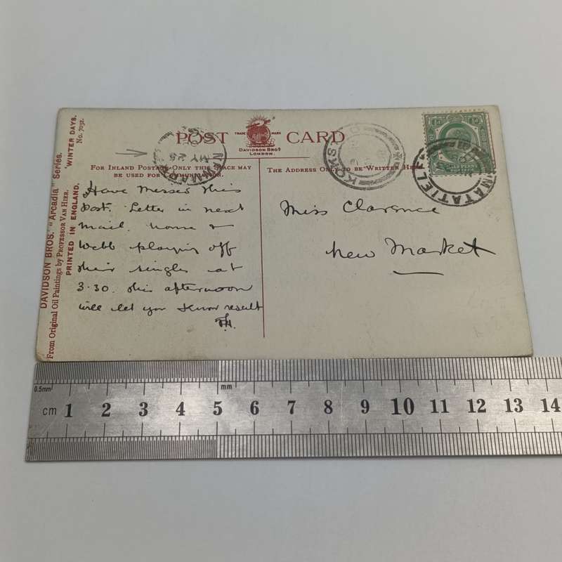 1908 Postcard from Matatiele, through Kokstad to Newmarket (East Griqualand postmarks)