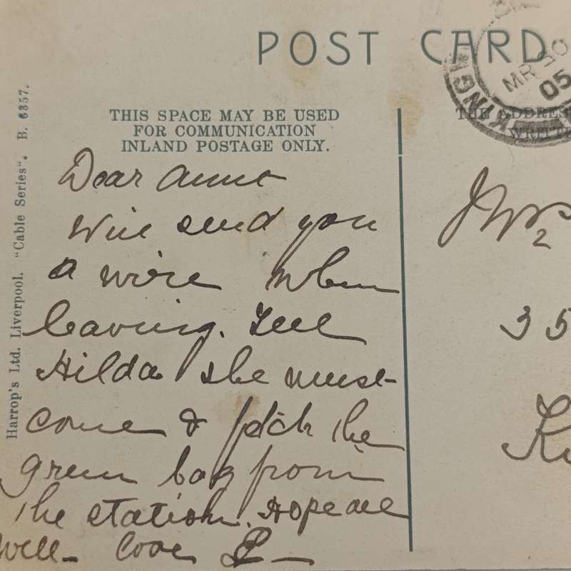 1905 Postcard from Tylden Ciskei to King Williams Town