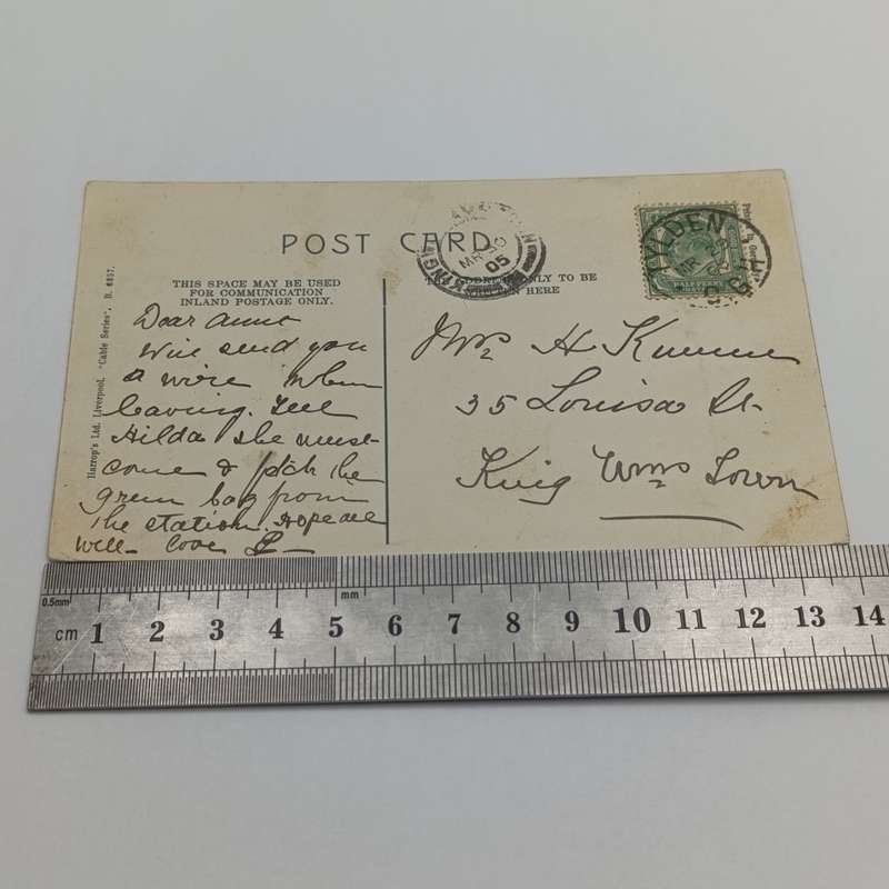 1905 Postcard from Tylden Ciskei to King Williams Town