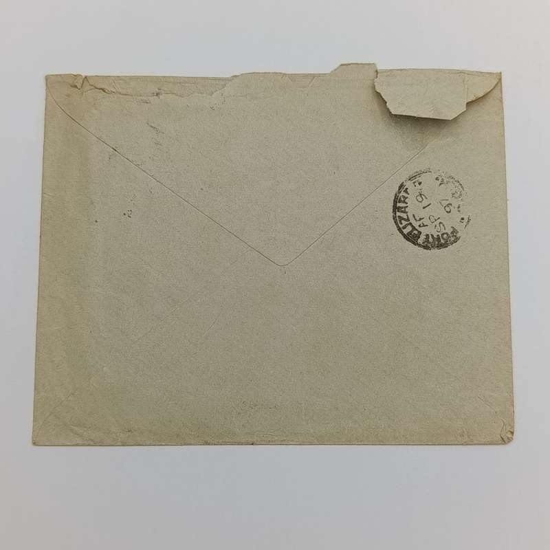 1897 letter from King Williams Town to Port Elizabeth - square cancels front on stamps