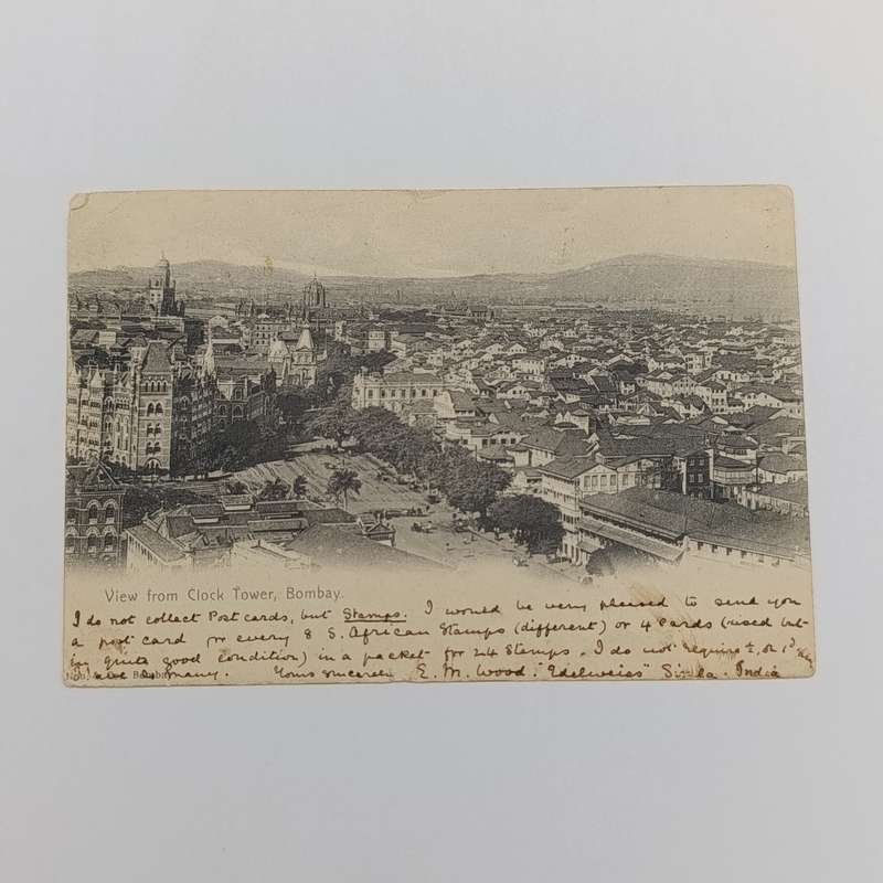 1906 Postcard from SIMLA, India to Koonap, Cape of Good Hope through Fort Beaufort