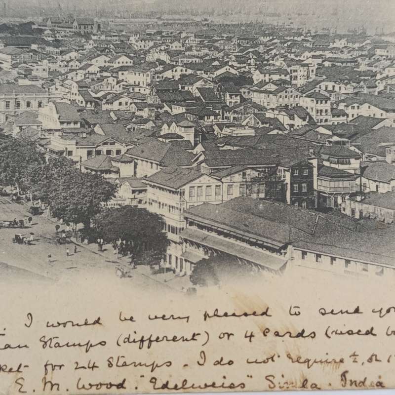 1906 Postcard from SIMLA, India to Koonap, Cape of Good Hope through Fort Beaufort