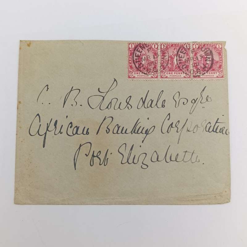 1898 letter Queenstown to Port Elizabeth 3 x One Penny Cape of Good Hope stamps cancelled Queenstown