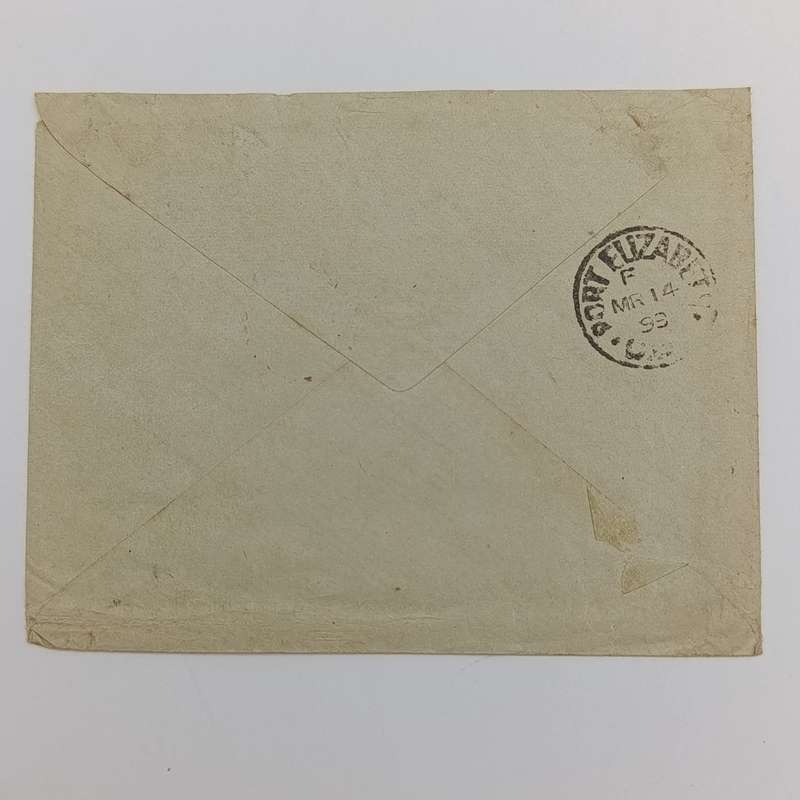 1898 letter Queenstown to Port Elizabeth 3 x One Penny Cape of Good Hope stamps cancelled Queenstown