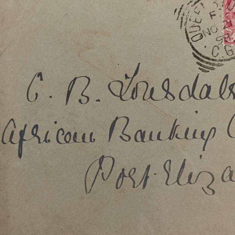 1898 letter Queenstown to Port Elizabeth - 2 Cape of Good hope one penny stamps