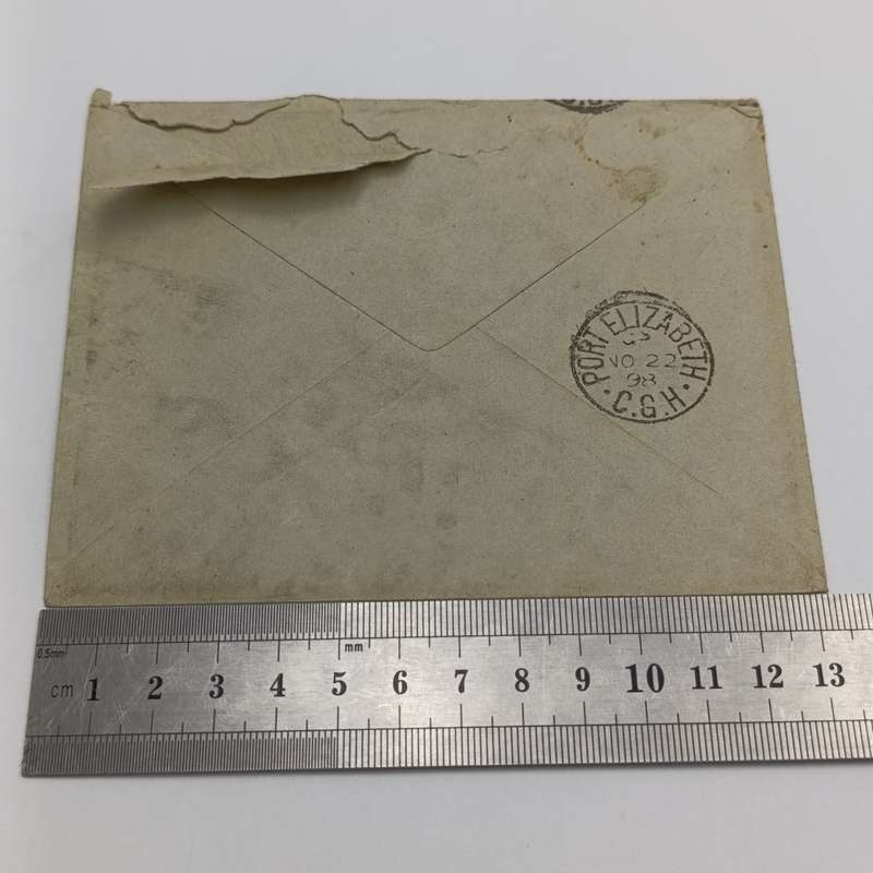 1898 letter Queenstown to Port Elizabeth - 2 Cape of Good hope one penny stamps