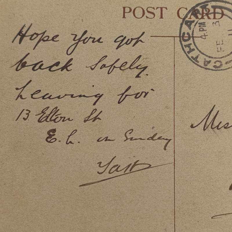 1911 postcard Seymour to Cathcart - Ciskei forerunner - Picture of F Sheppard & Co's shop