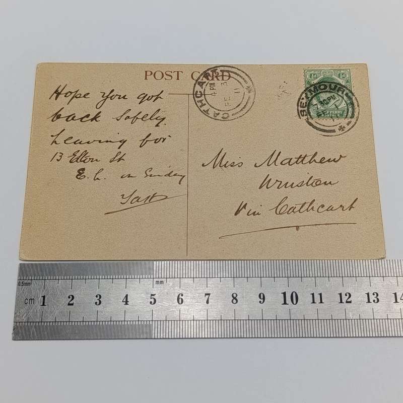 1911 postcard Seymour to Cathcart - Ciskei forerunner - Picture of F Sheppard & Co's shop