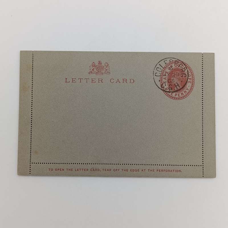 1903 Cancelled Prepaid letter card - not opened - Colesberg cancel Cape of Good Hope